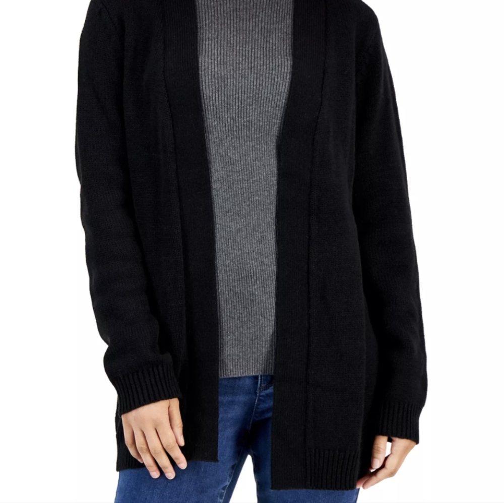 Karen Scott Open-Front Cardigan